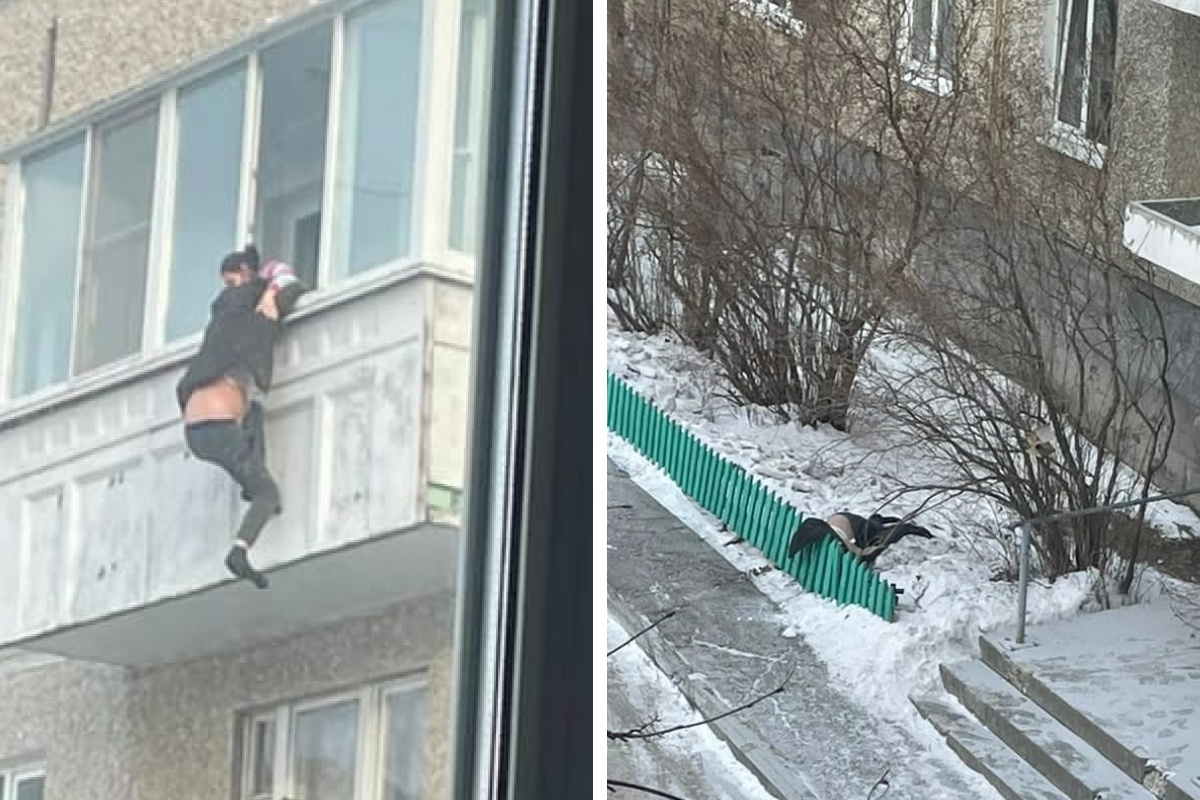 Под Екатеринбургом мужчина выпал с пятого этажа. Жена пыталась спасти его, но не удержала