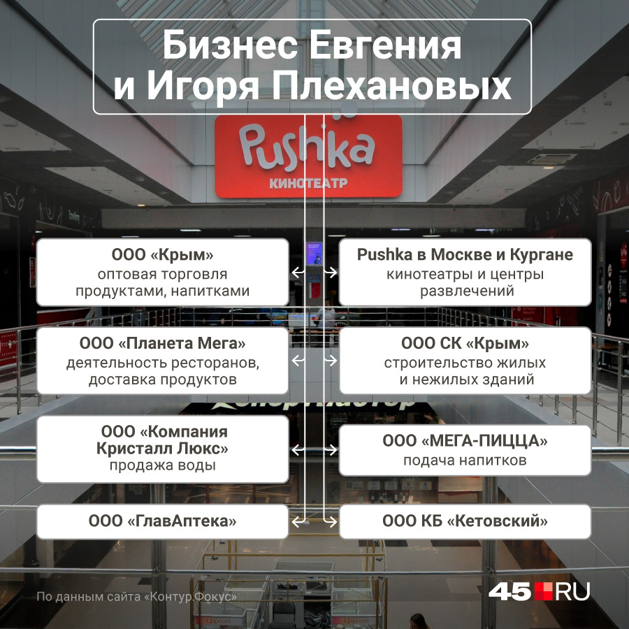 Активы курганских бизнесменов Игоря и Евгения Плехановых