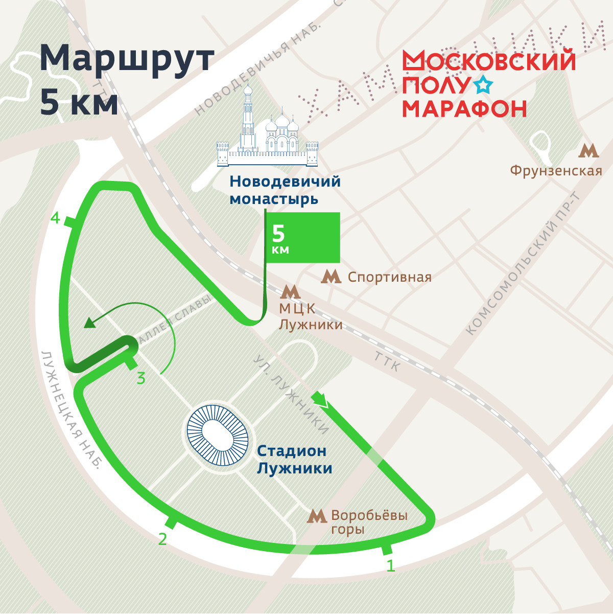 Схема полумарафона в москве