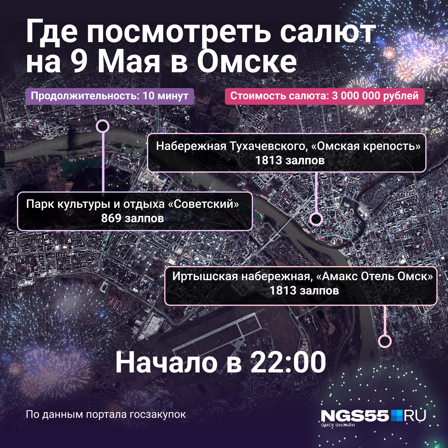 Карта салютов в москве на 9 мая