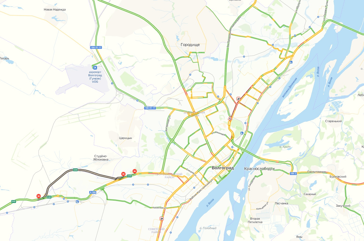Волгоград пробки на дорогах сейчас карта
