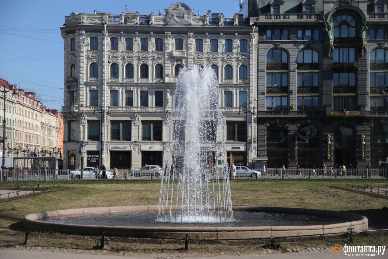 В Петербурге уже начали купаться в фонтанах. Посмотрите, кто первым принял  ванну - 22 апреля 2022 - ФОНТАНКА.ру