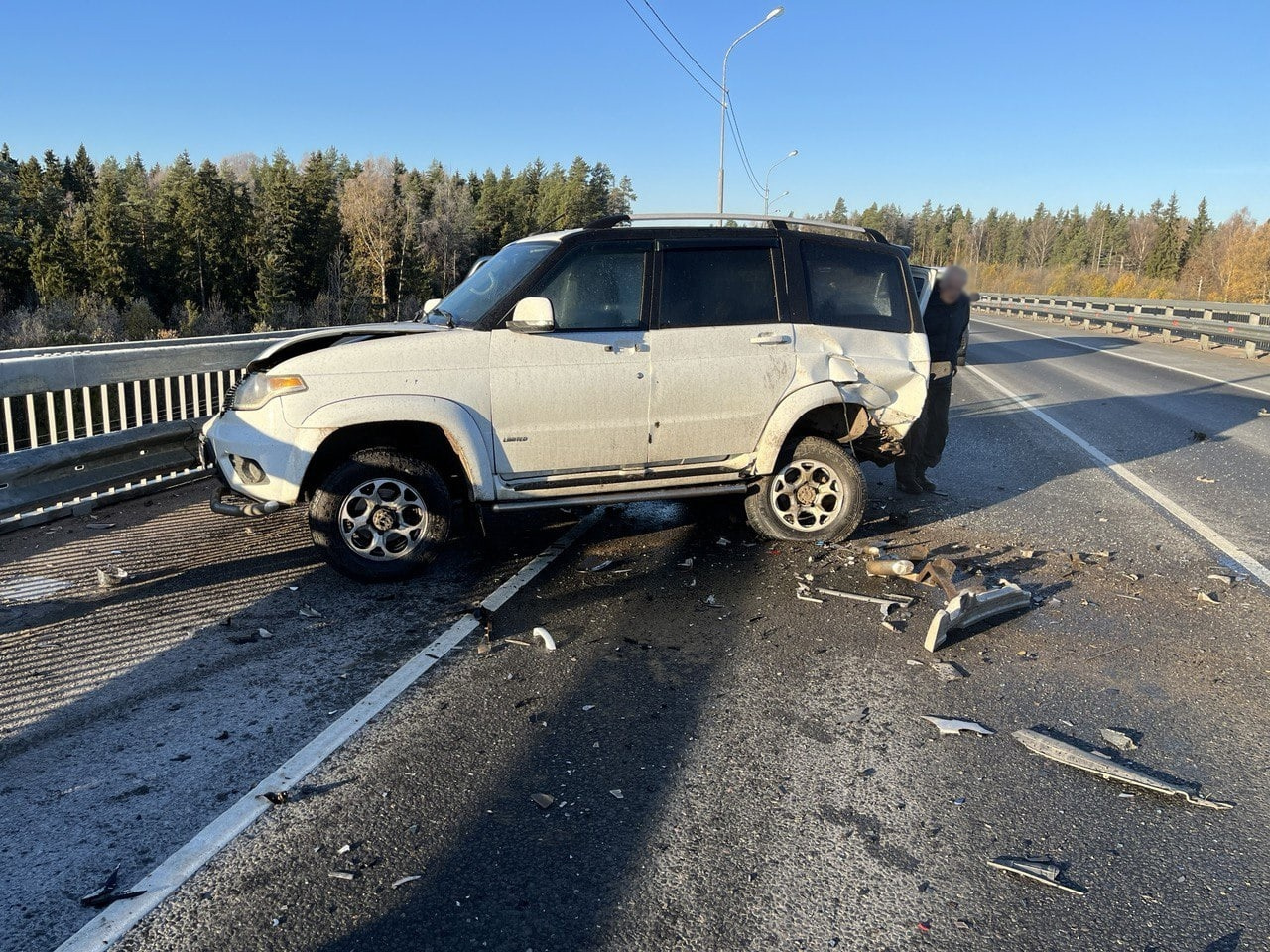 Hyundai и «Патриот» не разъехались на трассе «Скандинавия» под Выборгом.  Пострадали трое | 25.10.2022 | Санкт-Петербург - БезФормата