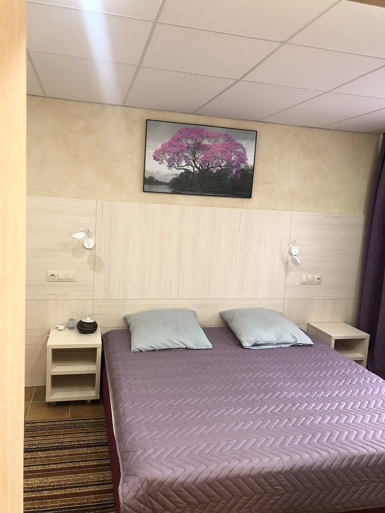 Площадь самого дорогостоящего номера — 36 квадратных метров. Тут есть огромная кровать, вместительный диван, кондиционер. Вид из окна — на лесной массив и берег Туры Площадь самого дорогостоящего номера — 36 квадратных метров. Тут есть огромная кровать, вместительный диван, кондиционер. Вид из окна — на лесной массив и берег Туры