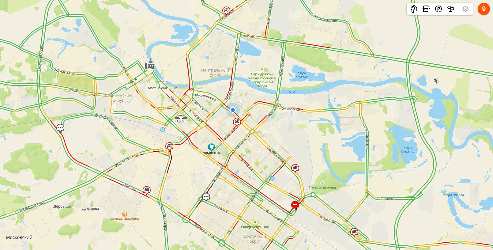 Карта пробок череповец