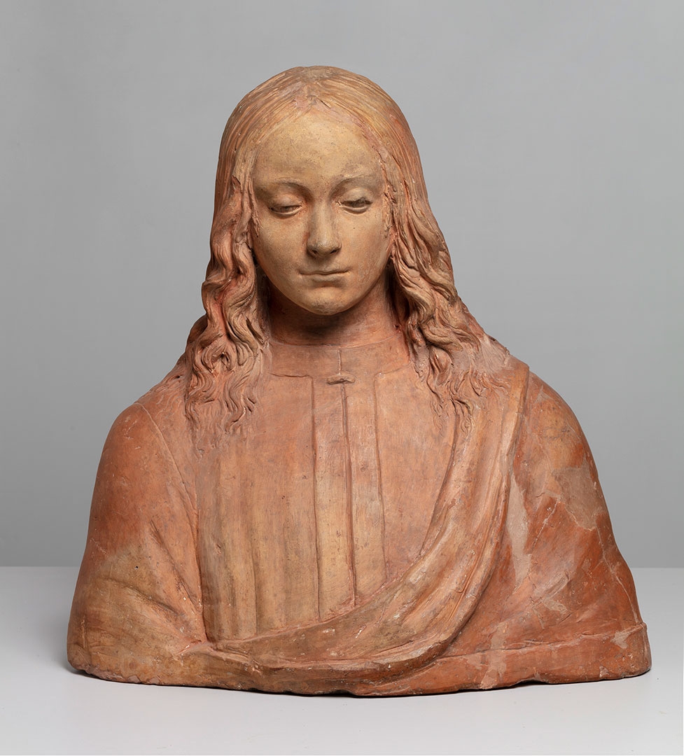 Андреа Верроккьо (мастерская), Флоренция, «Юноша-святой», начало 1470-х, терракота.