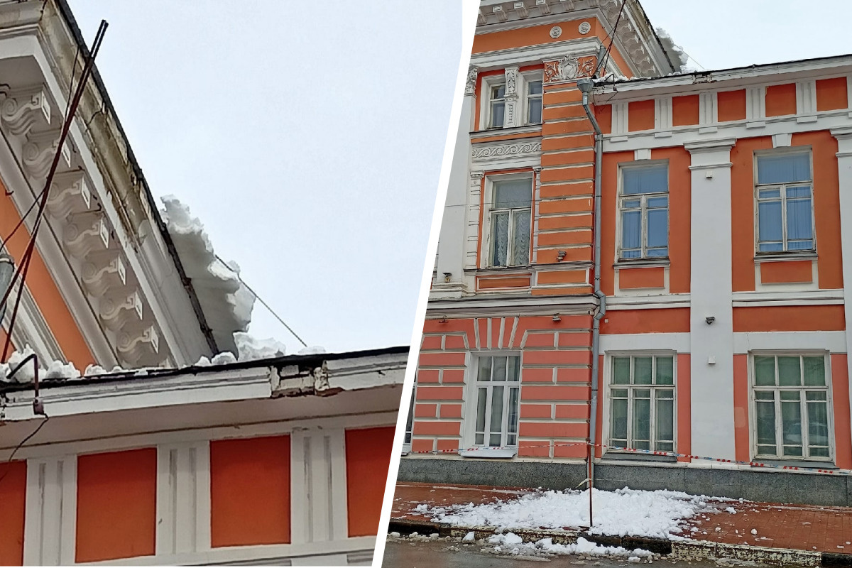 Прохожие обратили внимание на снег на крыше мэрии