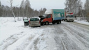 Под Челябинском погиб водитель легковушки, выехавший во время снегопада на встречную полосу