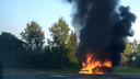 Остался лишь корпус: на М-8 в Ярославском районе сгорел автомобиль. Видео