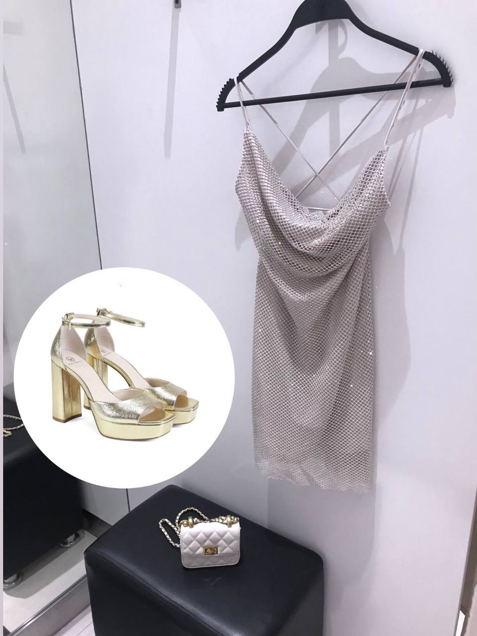 Платье и сумка — Lime, обувь — «Эконика»