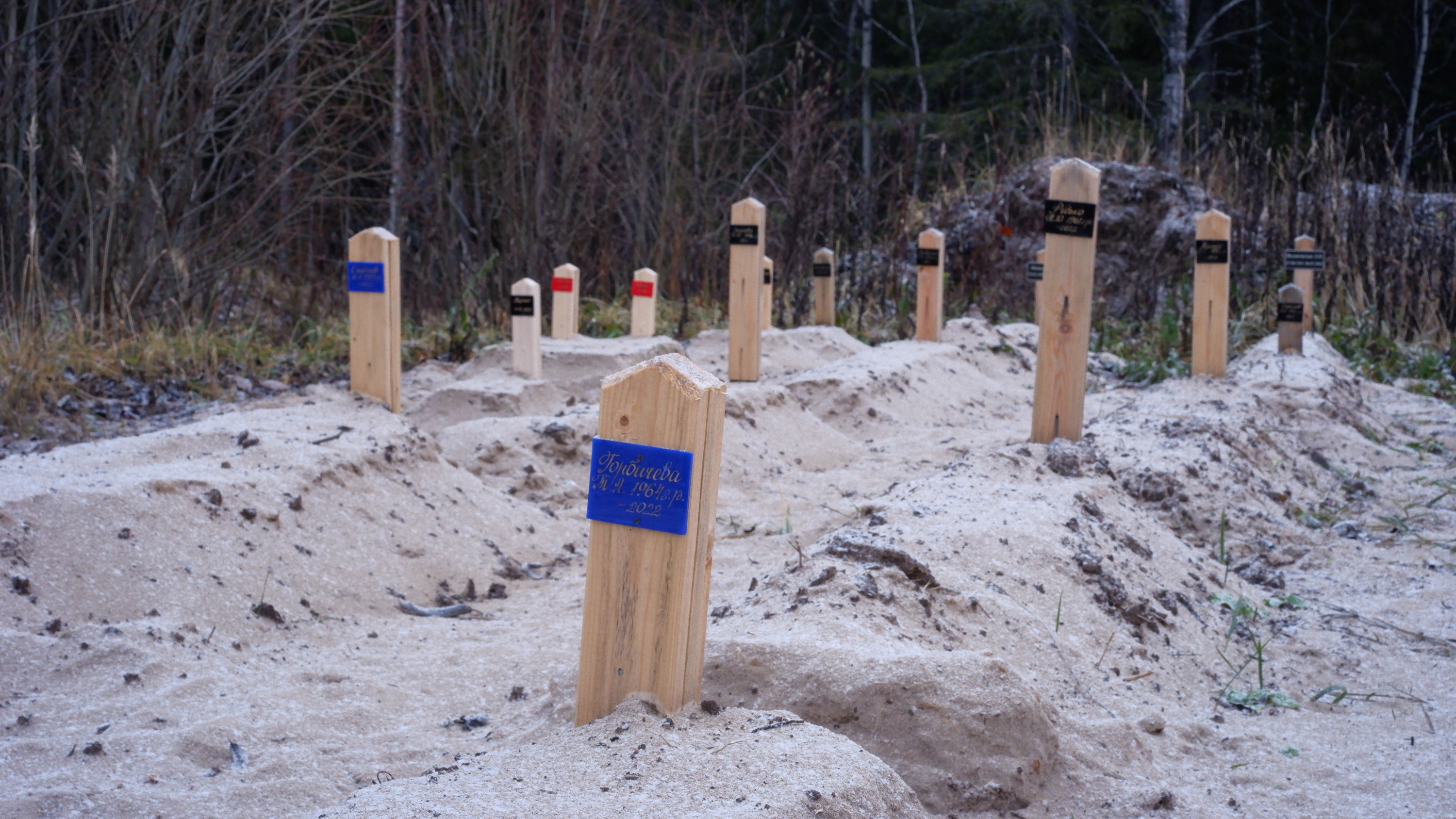 Деревянные надгробия среди песка: как в Архангельске хоронят одиноких людей