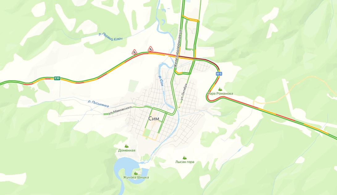 Карта пробок м5 онлайн