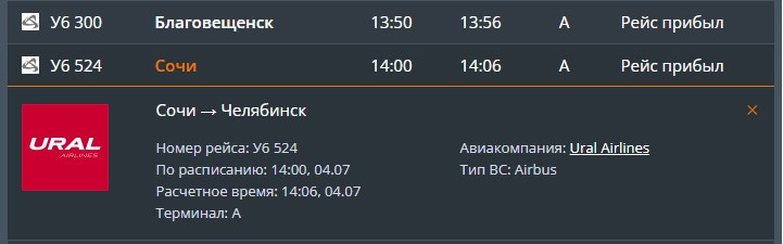 Самолет из Сочи сел в Челябинске в 14:06 Самолет из Сочи сел в Челябинске в 14:06