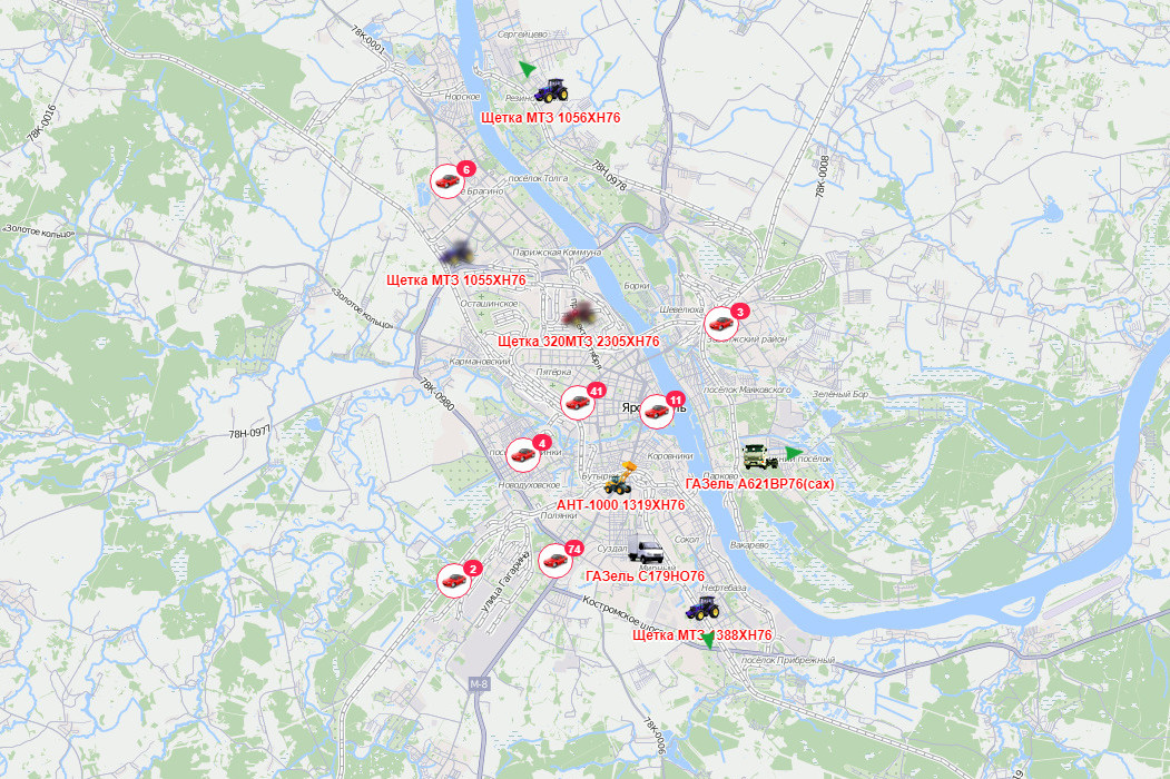 Карта уборочной техники онлайн