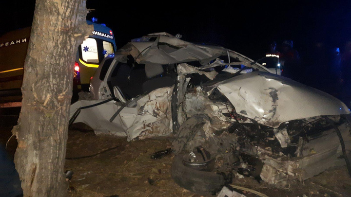 Водитель врезавшейся в дерево машины погиб около читинского аэропорта