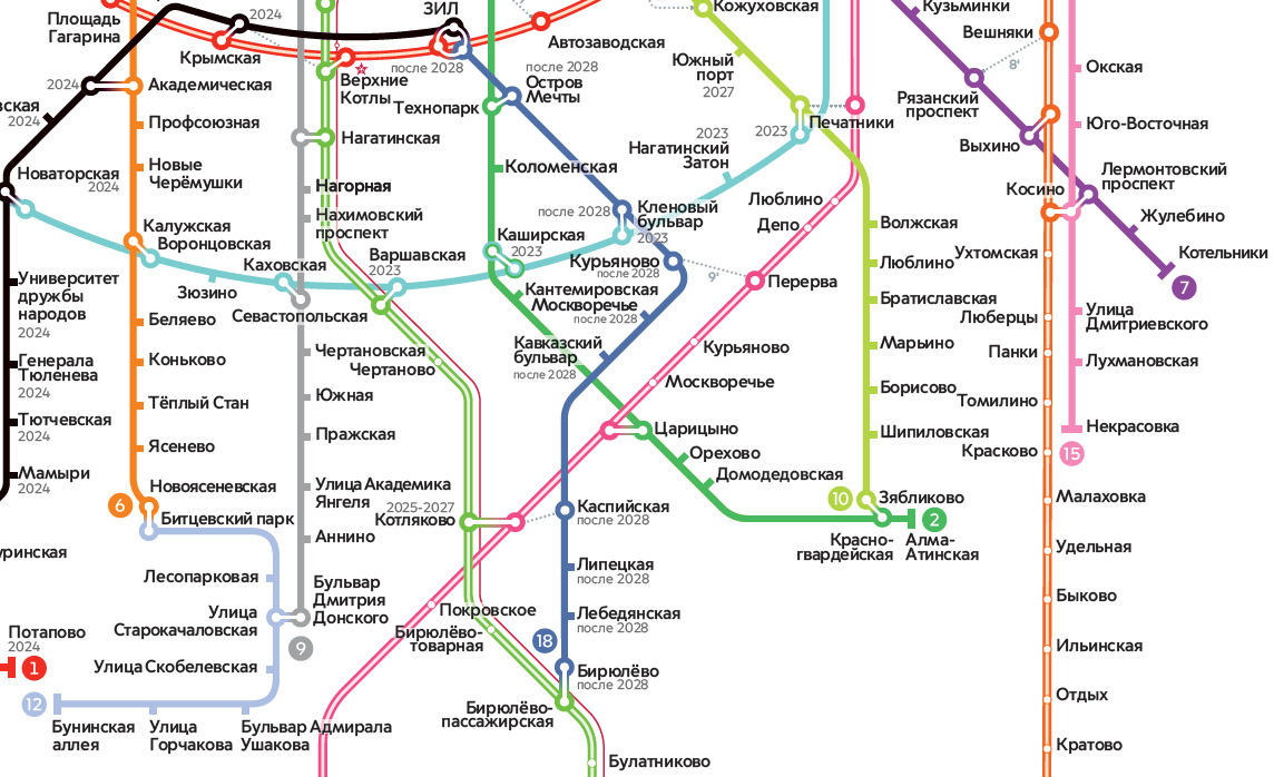 10 новых станций метро в Новой Москве до 2024 года