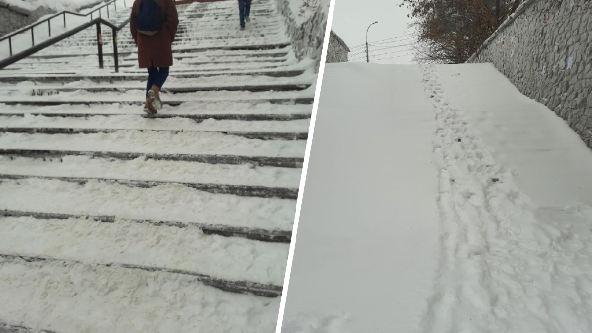 Как новосибирцы рискуют получить перелом на опасной лестнице на Речном. Гневная колонка сибирячки