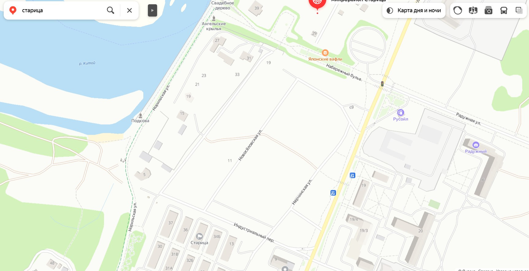 Вот так, по данным «Яндекс.Карт», сейчас выглядит территория, отданная «Компании Тандем» под развитие 10 лет назад