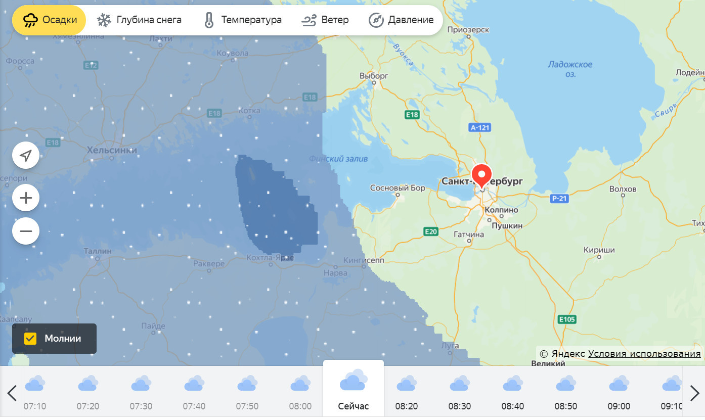 Карта погоды в питере