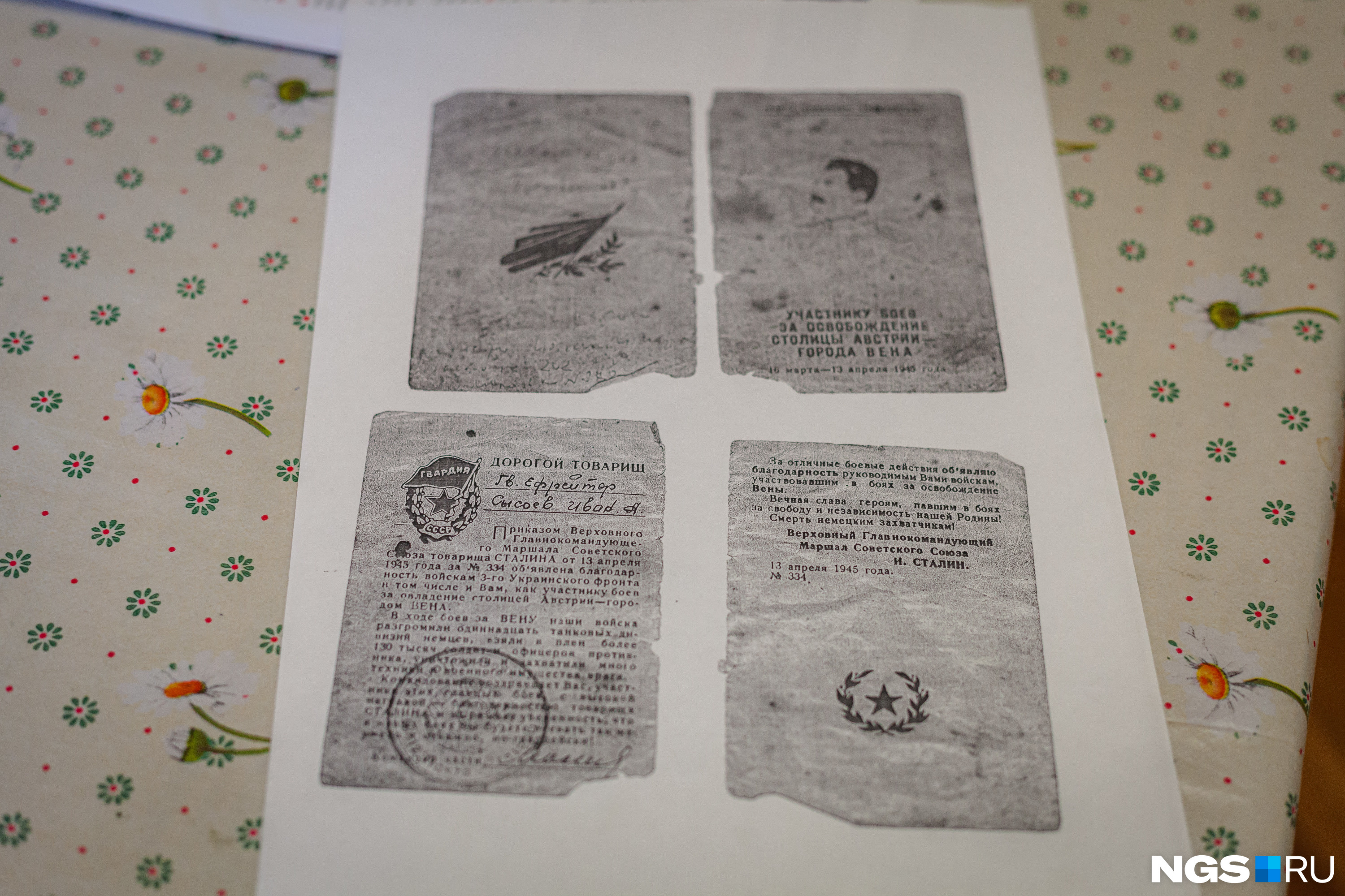 Вместо драгоценного, но обветшавшего документа дочка ветерана показывает ксерокопию