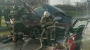 «Водитель BMW не справился с управлением»: видео с места жуткого ДТП под Азовом