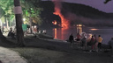 Крупный пожар на озере Тургояк: сгорела частная баня