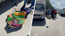 Курьера на велосипеде сбил грузовик в Новосибирске — мужчина попал в больницу
