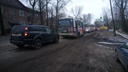 Затор на Урицкого: показываем, как растянулась утренняя пробка в Архангельске
