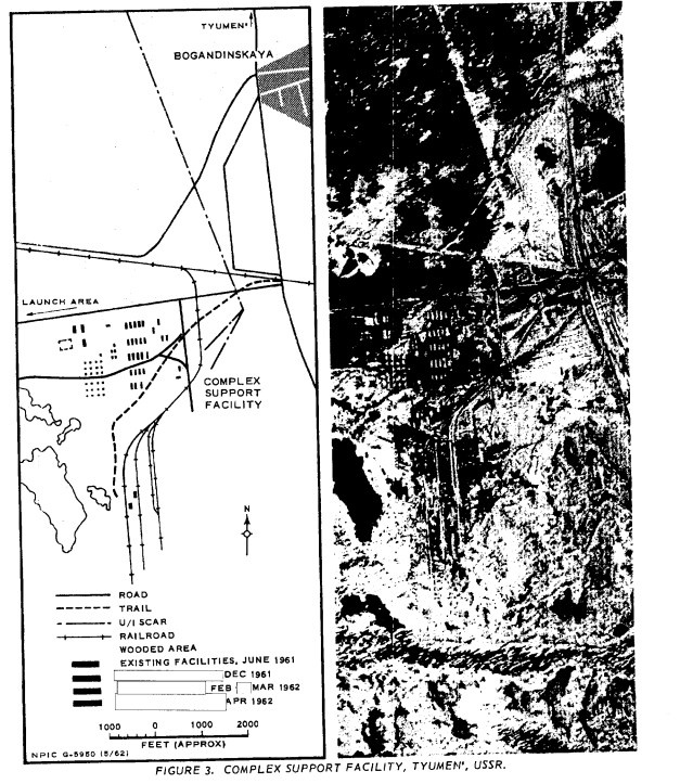 Расшифровка снимка комплекса поддержки ракетной базы. Пока ракеты на него не завезли — снимок 1962 года