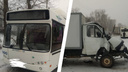 «Газель» врезалась в пассажирский автобус на Бердском шоссе — три человека пострадали