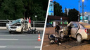 «Впечатался на скорости»: на Московском шоссе мотоциклист протаранил иномарку
