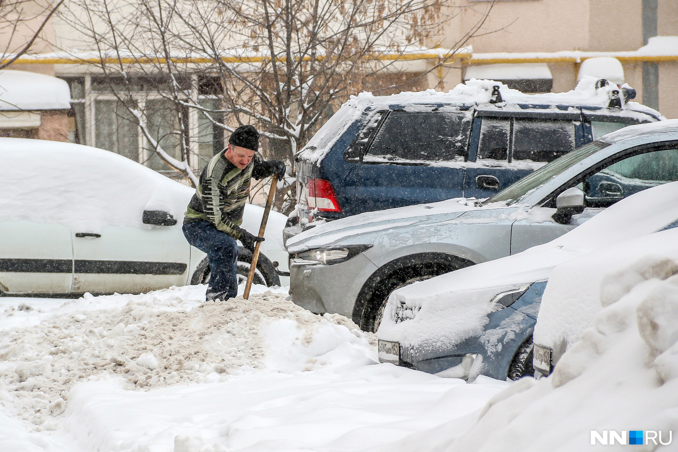 Многие автомобилисты после ночного снегопада без помощи лопаты просто не могли начать движение