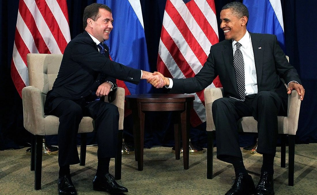 Президент России Дмитрий Медведев и президент США Барак Обама в 2011 году