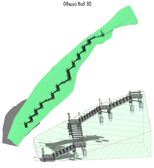 Эскиз новой лестницы на Манской петле