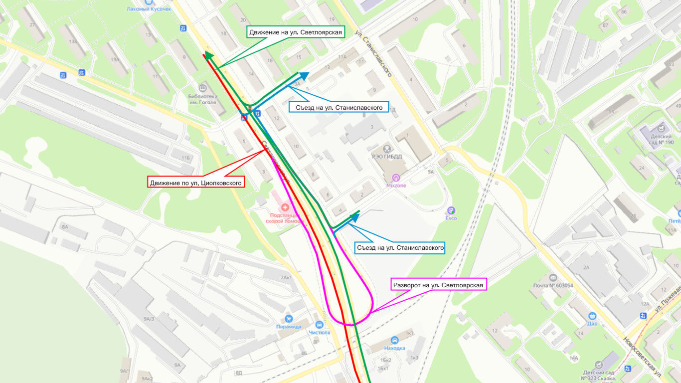 Схема проезда ольгино в нижнем новгороде развязка