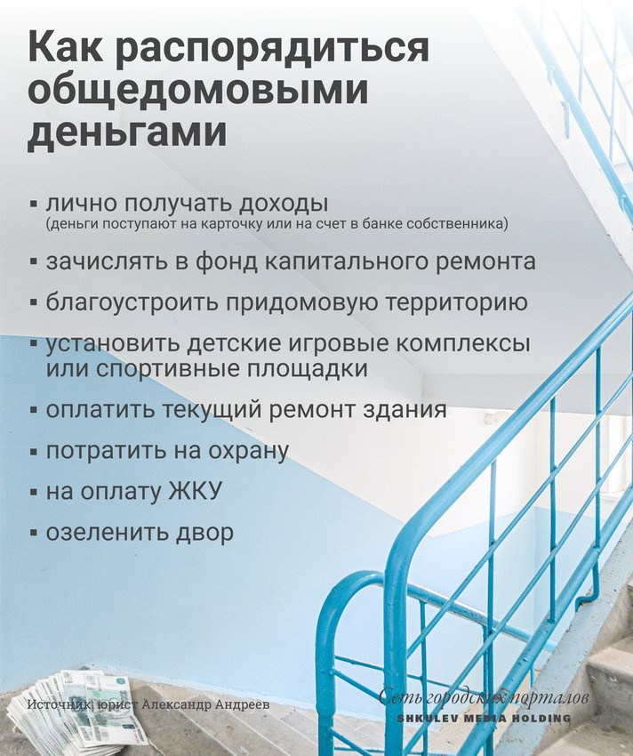 Восемь способов потратить общедомовые деньги Восемь способов потратить общедомовые деньги