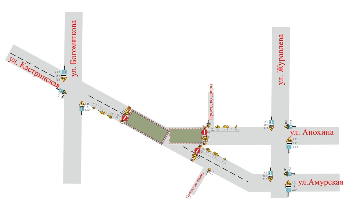 Схема перекрытия дорог 9 мая чита