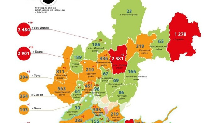 74 случая заражения коронавирусом выявили в Иркутске за сутки – всего 16,2 тыс.