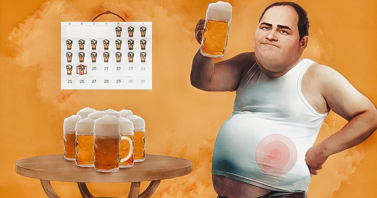 Пью пиво каждый вечер. День борьбы с пивным животиком. Пиво с мужским характером.