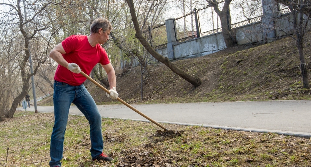 Человек с граблями картинка