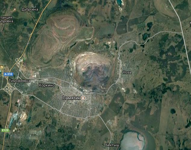 Коркинский разрез с космоса Коркинский разрез с космоса