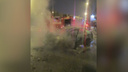 Ночное ДТП в Брагино: после столкновения из машины повалил густой дым