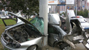 Иномарку сложило пополам в результате аварии на северо-западе Челябинска