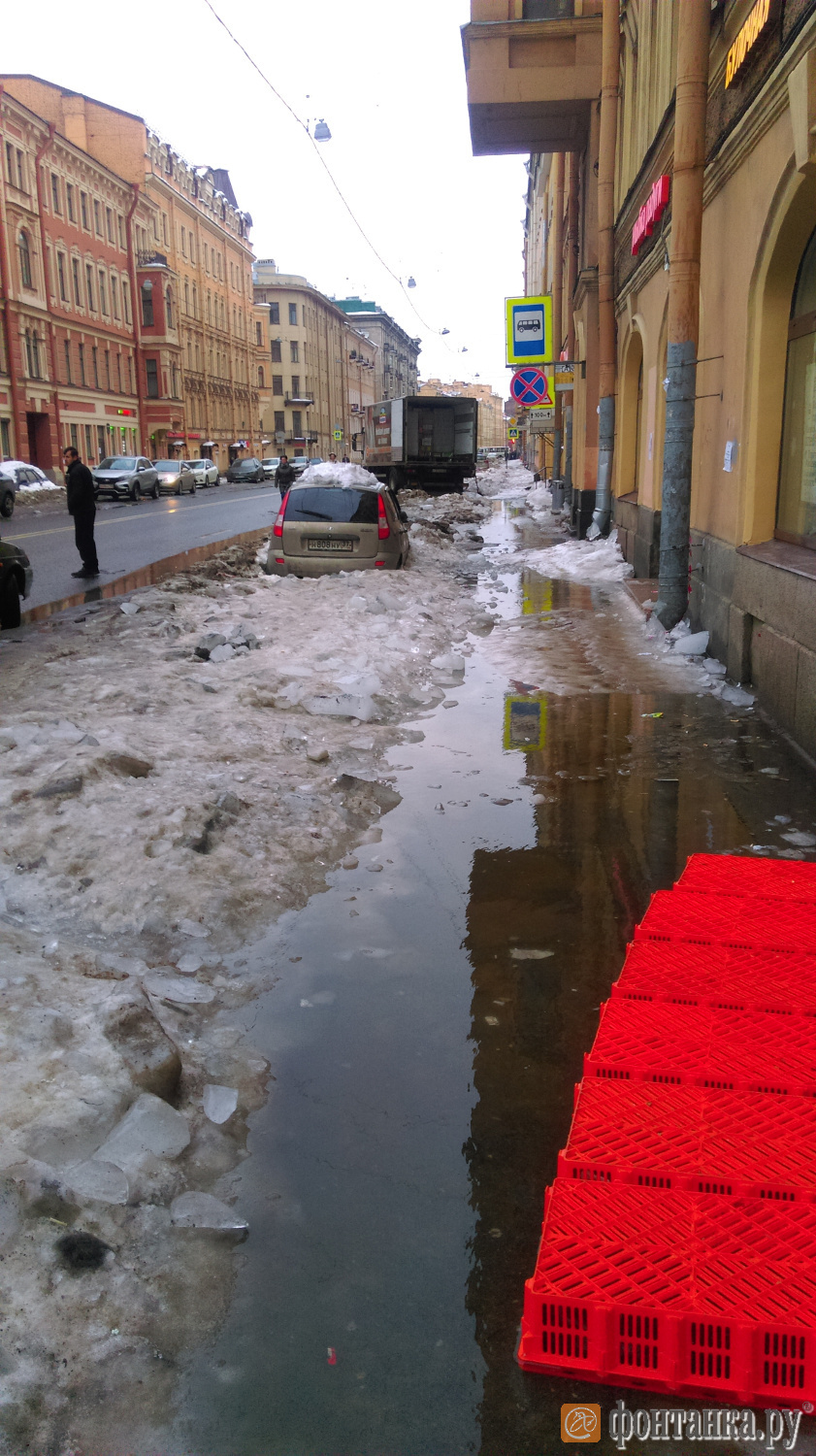 Остановка общественного транспорта на Английском проспекте.