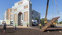 В Новокуйбышевске на стройке триумфальной арки едва не погиб человек