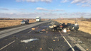 ВАЗ врезался в грузовик на трассе в Челябинской области