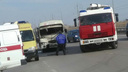 В аварии КАМАЗа и маршрутки на Пойменной пострадали семь человек