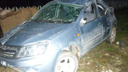 В Плесецком районе водитель «Лады» оказался в кювете, пострадал пассажир