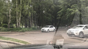 Я на аварийке: в Ярославле водитель прокатился по тротуару через парк