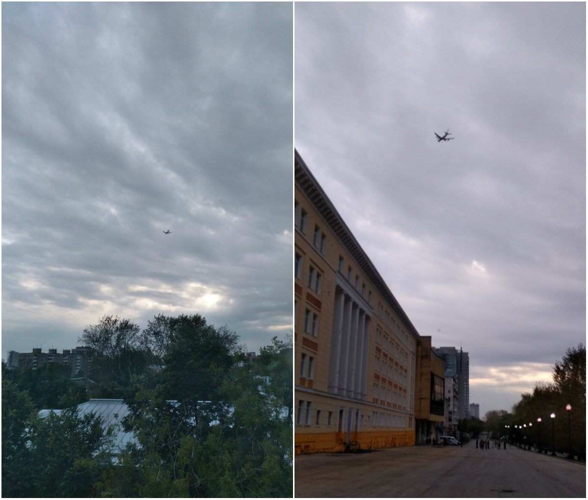 Самолет президента кружит над городом